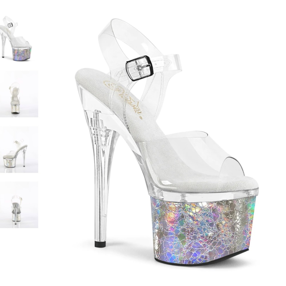 Pleasers Silver 7” size 7